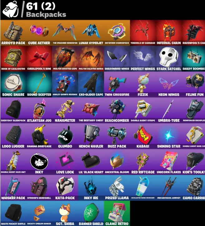 F956 51 Skins, Balenciaga Set, Unchained Ramirez, Fashion Banshee, Shady Doggo, Game Knight, The Look, Parasail Purse, Slim Shady, Bruno Mars, Reaper (G)